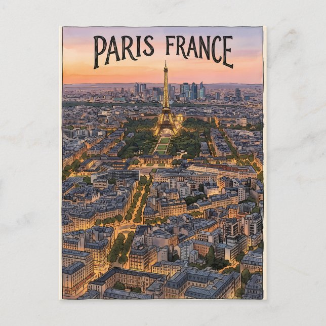 Paris Frankrike Resa  Vykort (Framsida)