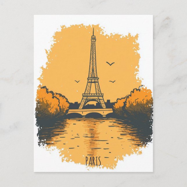 Paris Frankrike Resa Vykort (Framsida)