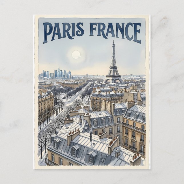 Paris Frankrike Resa  Vykort (Framsida)