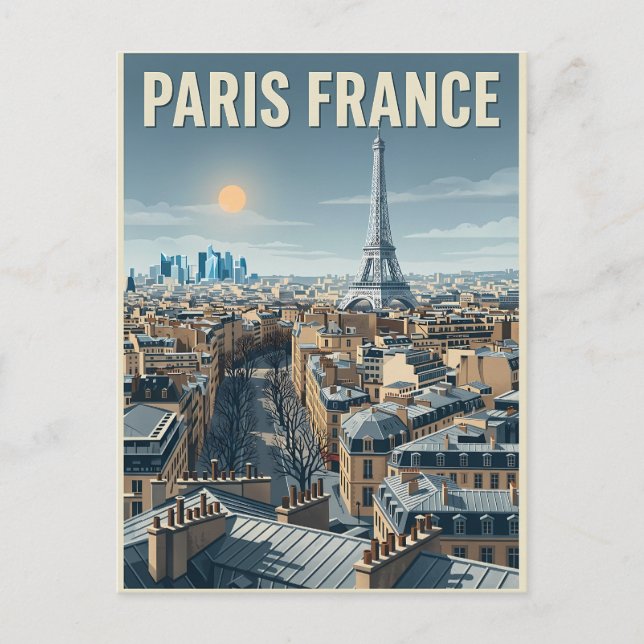 Paris Frankrike Resa  Vykort (Framsida)