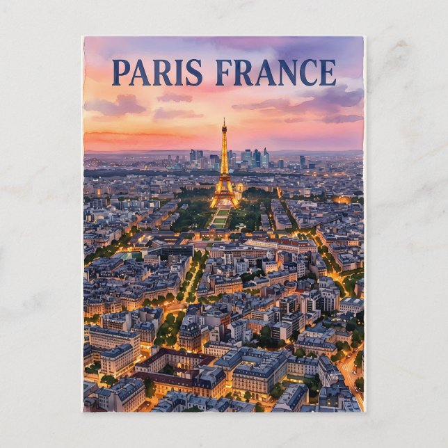 Paris Frankrike Resa  Vykort (Framsida)