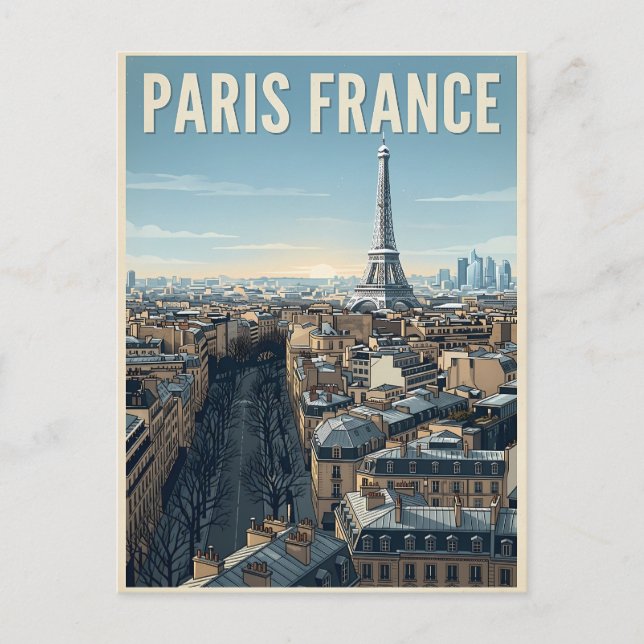 Paris Frankrike Resa  Vykort (Framsida)