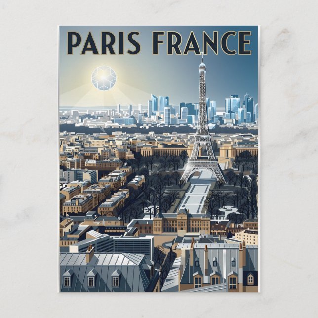 Paris Frankrike Resa  Vykort (Framsida)