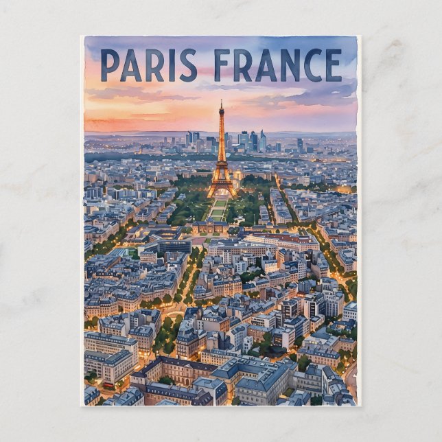 Paris Frankrike Resa  Vykort (Framsida)
