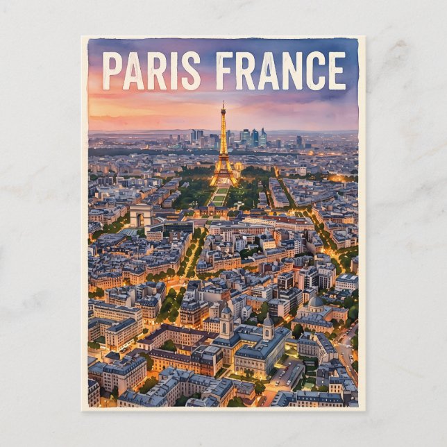 Paris Frankrike Resa  Vykort (Framsida)