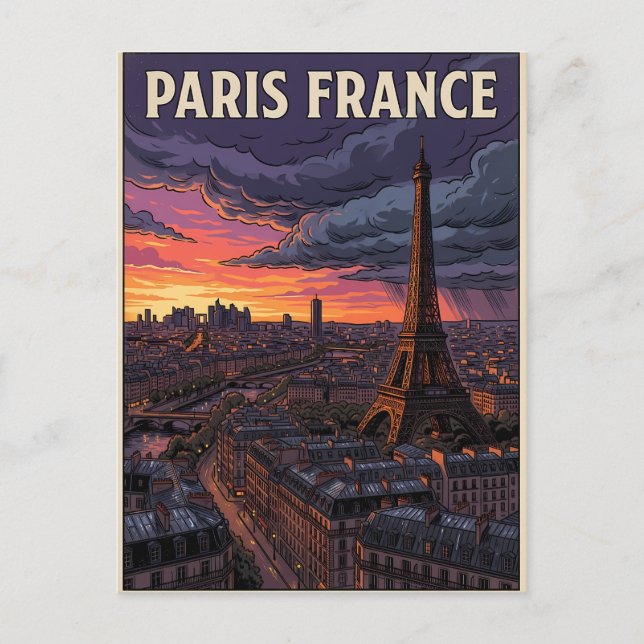 Paris Frankrike Resa  Vykort (Framsida)