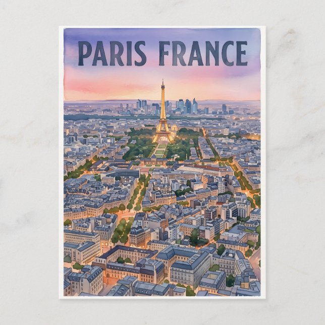 Paris Frankrike Resa  Vykort (Framsida)