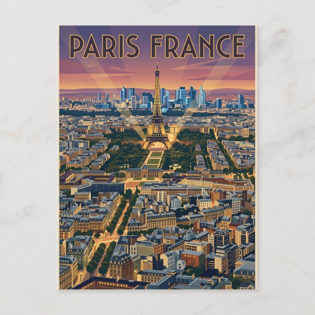 Paris Frankrike Resa  Vykort (Framsida)