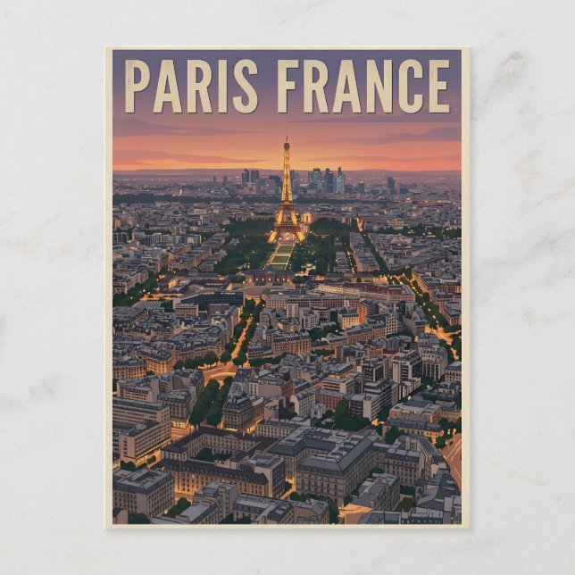 Paris Frankrike Resa  Vykort (Framsida)