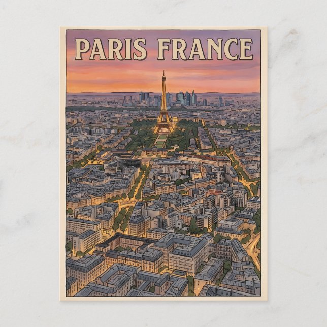 Paris Frankrike Resa  Vykort (Framsida)
