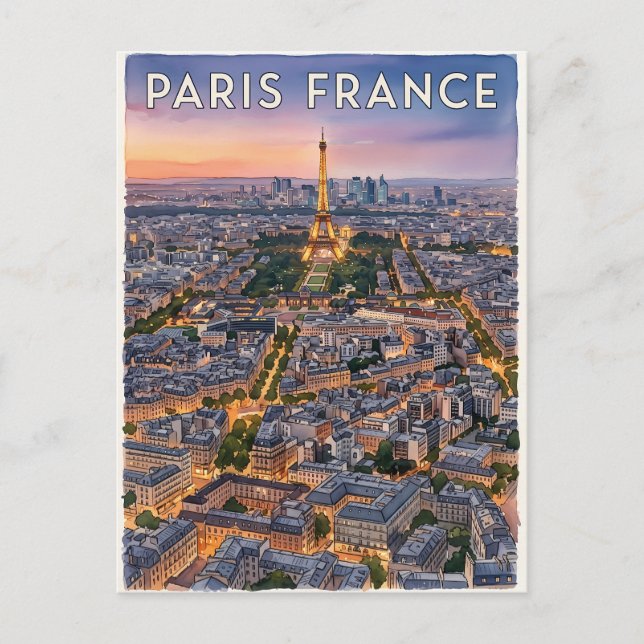 Paris Frankrike Resa  Vykort (Framsida)