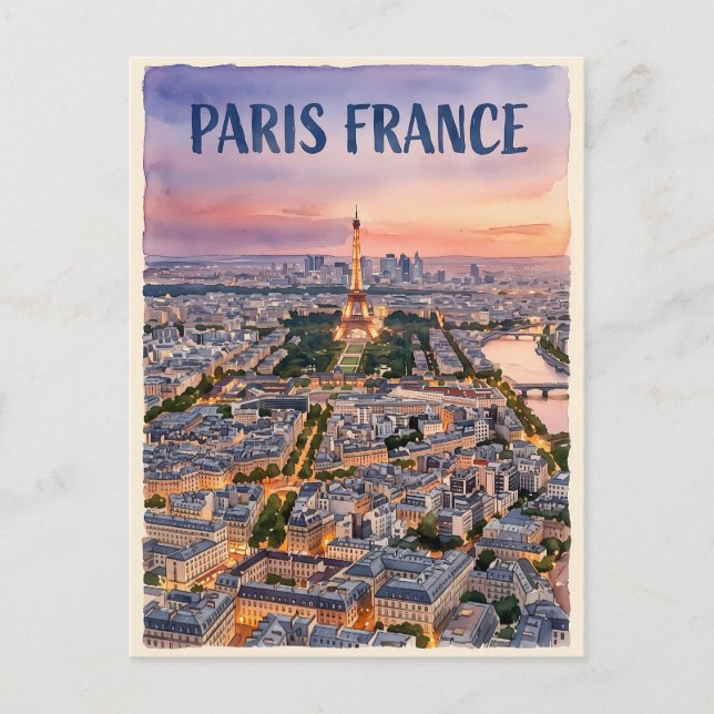Paris Frankrike Resa  Vykort (Framsida)