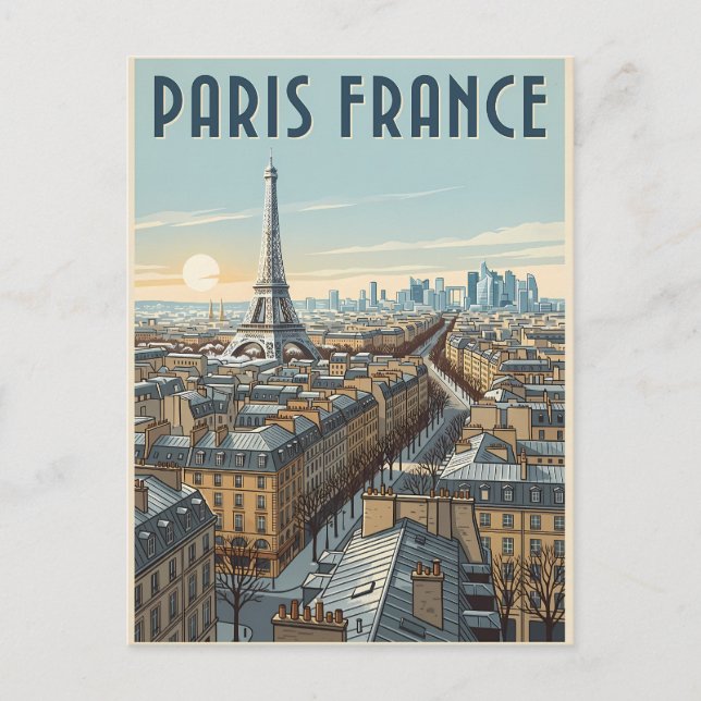 Paris Frankrike Resa  Vykort (Framsida)