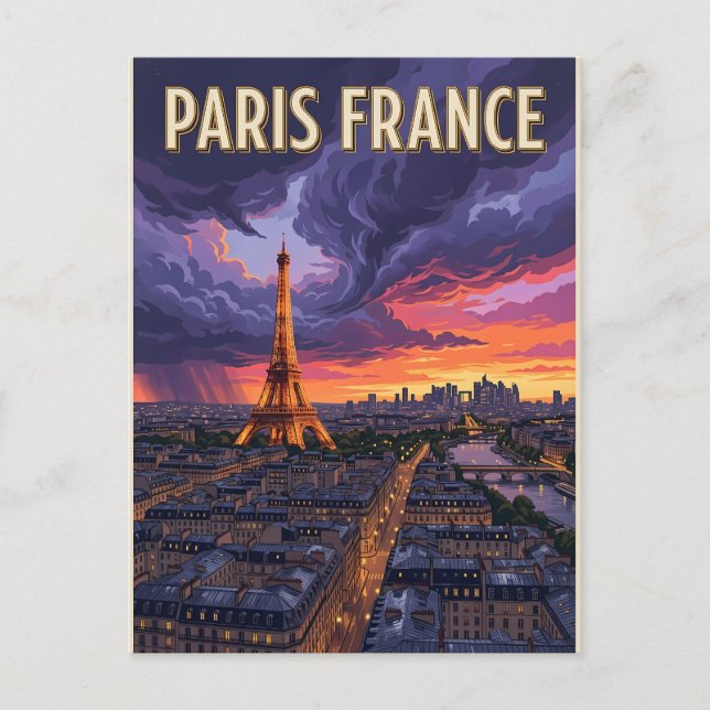 Paris Frankrike Resa  Vykort (Framsida)