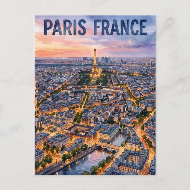 Paris Frankrike Resa  Vykort (Framsida)