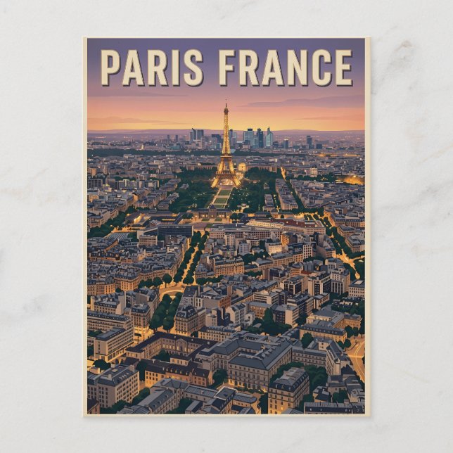 Paris Frankrike Resa  Vykort (Framsida)