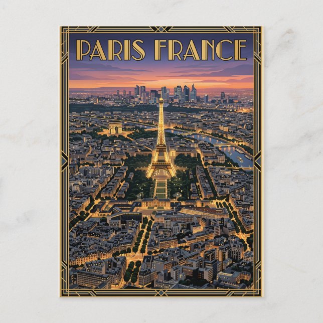 Paris Frankrike Resa  Vykort (Framsida)
