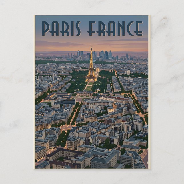 Paris Frankrike Resa  Vykort (Framsida)
