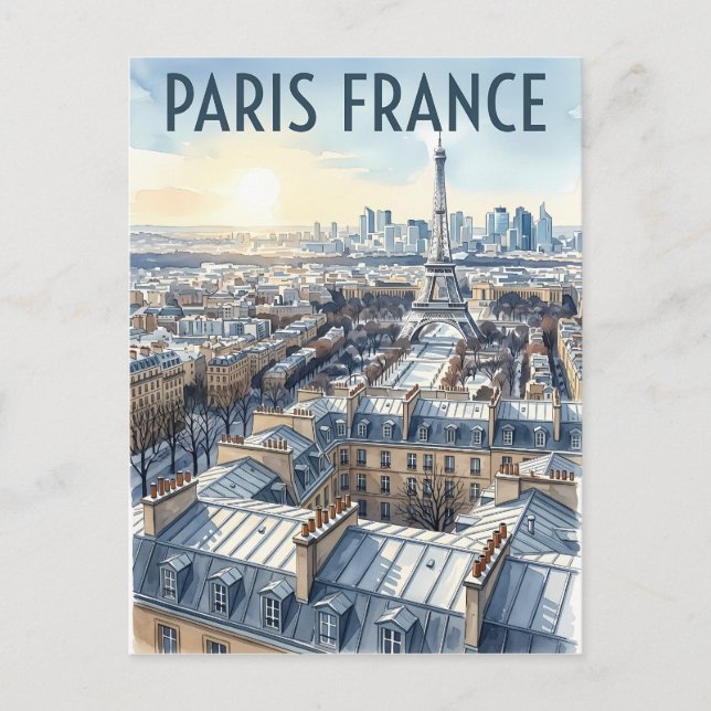 Paris Frankrike Resa  Vykort (Framsida)