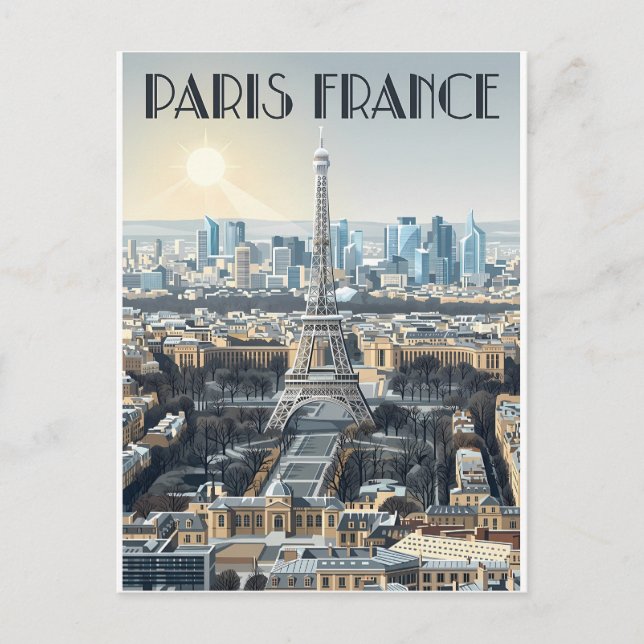 Paris Frankrike Resa  Vykort (Framsida)