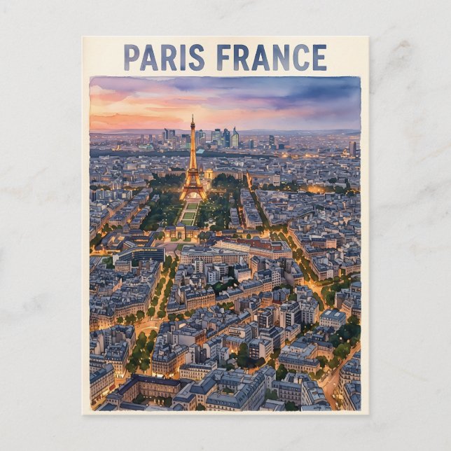 Paris Frankrike Resa  Vykort (Framsida)