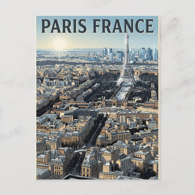Paris Frankrike Resa  Vykort (Framsida)