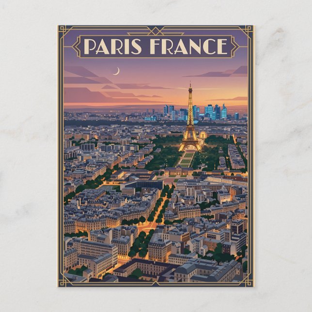 Paris Frankrike Resa  Vykort (Framsida)