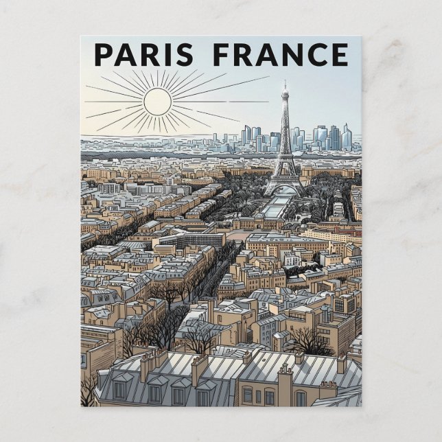 Paris Frankrike Resa  Vykort (Framsida)