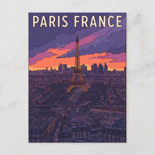 Paris Frankrike Resa  Vykort (Framsida)