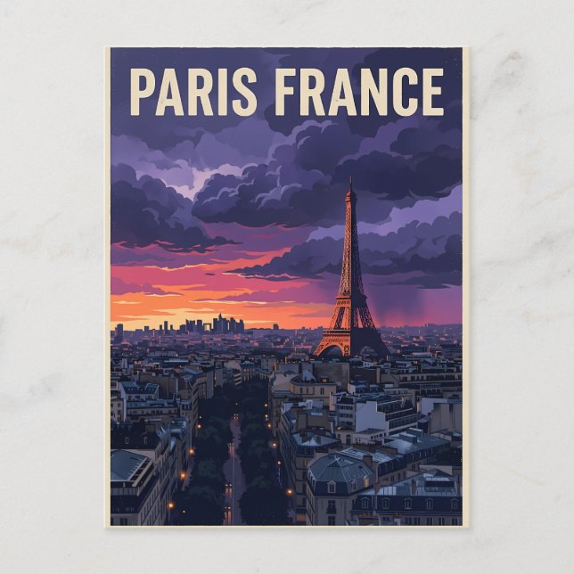 Paris Frankrike Resa  Vykort (Framsida)