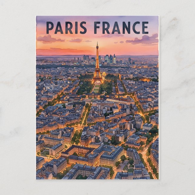 Paris Frankrike Resa  Vykort (Framsida)