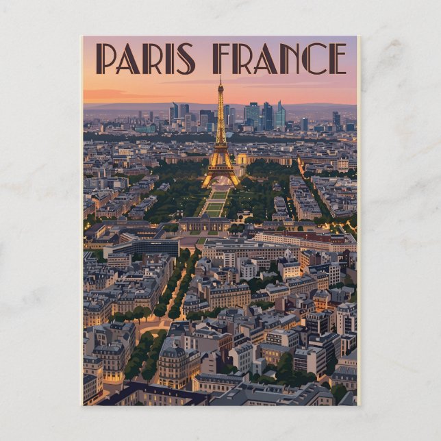 Paris Frankrike Resa  Vykort (Framsida)