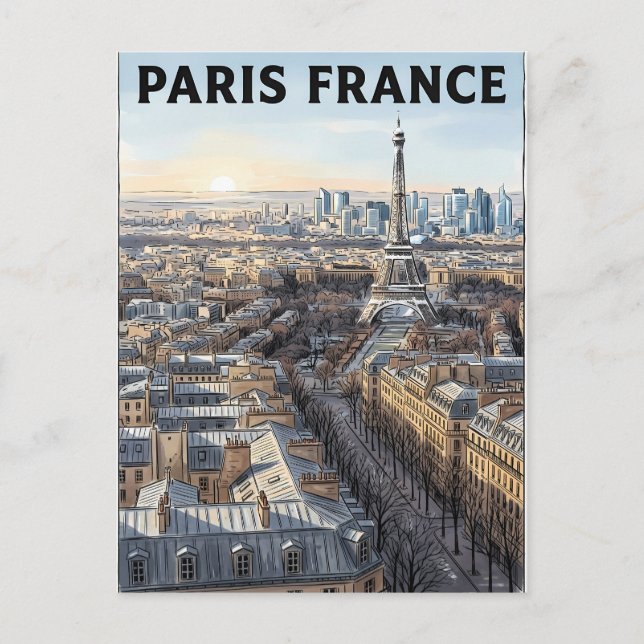 Paris Frankrike Resa  Vykort (Framsida)