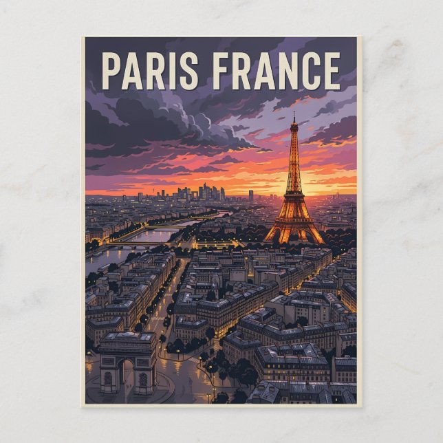 Paris Frankrike Resa  Vykort (Framsida)