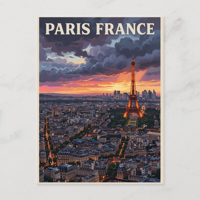 Paris Frankrike Resa  Vykort (Framsida)
