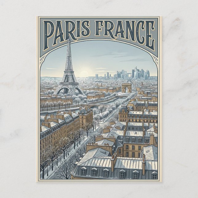Paris Frankrike Resa  Vykort (Framsida)