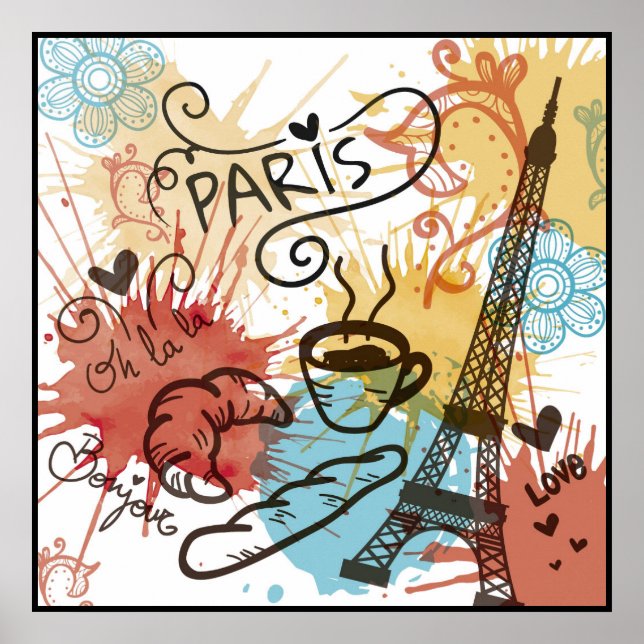 Paris, Frankrike, reseaffisch Poster (Framsidan)