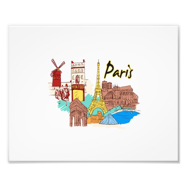 paris frankrike resebild.png fototryck (Framsidan)