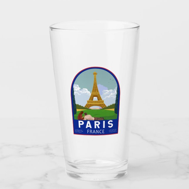Paris Frankrike Retro Travel Art Vintage Glaskopp (Framsida)