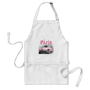 Paris Frankrike Rosa Car Kitchen Apron Förkläde