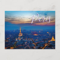 Paris Frankrike Scenia City Scape Postcard