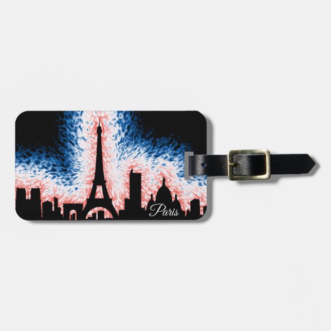 Paris Frankrike Silhouette Bagagebricka (Horisontell Framsida)