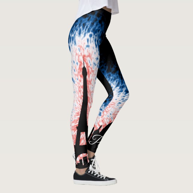 Paris Frankrike Silhouette Leggings (Höger)