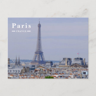 Paris Frankrike Siluett med ikoniska Eiffeltornet Helg Vykort