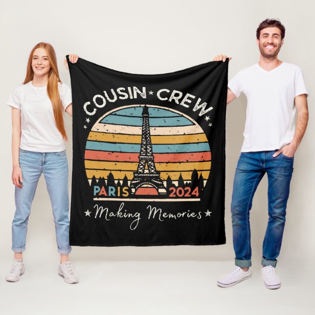 Paris Frankrike Skapar Minnen 2024 Fleecefilt (På plats)