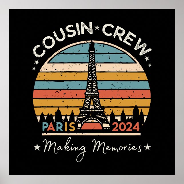 Paris Frankrike Skapar Minnen 2024 Poster (Framsidan)