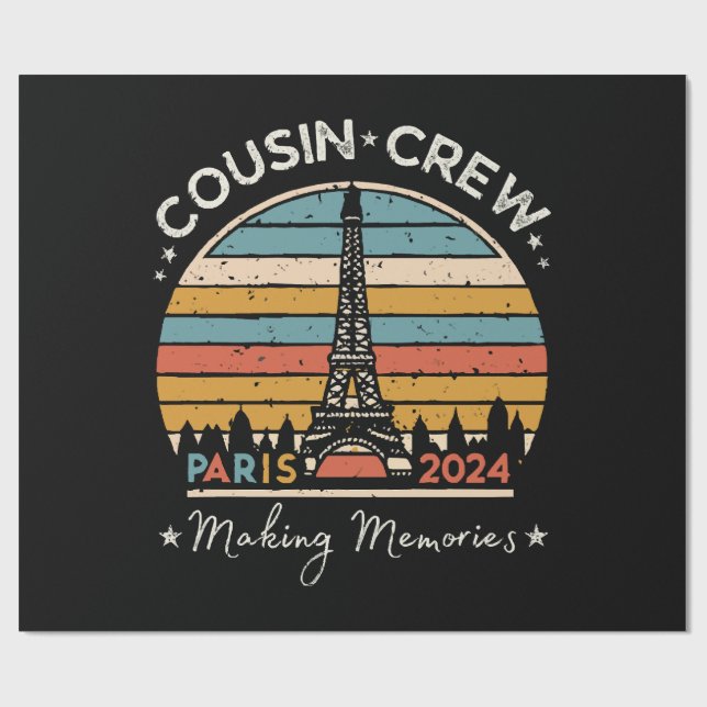 Paris Frankrike Skapar Minnen 2024 Presentpapper (Platt)