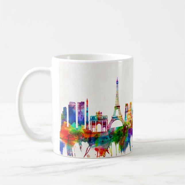 Paris Frankrike Skyline Kaffemugg (Vänster)