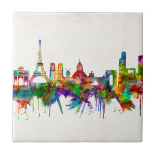 Paris Frankrike Skyline Kakelplatta