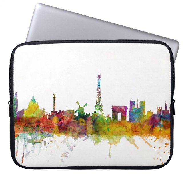 Paris Frankrike Skyline Laptop Sleeve (Framsidan)